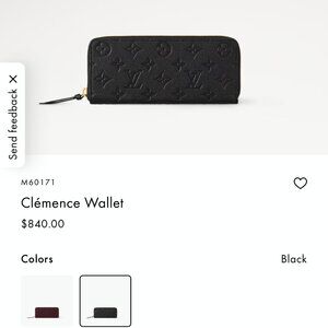 Louis Vuitton Clemence Wallet - Black